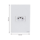 Conjunto Tomada 4x2 Simples 10A com Suporte Acrílico Branco Madrid Lexman