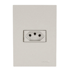 Conjunto Tomada 4x2 Simples 10A com Suporte Acrílico Titanium Madrid Lexman