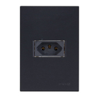 Conjunto Tomada 4x2 Simples 10A com Suporte Acrílico Preto Fosco Madrid Lexman