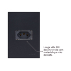 Conjunto Tomada 4x2 Simples 10A com Suporte Acrílico Preto Fosco Madrid Lexman