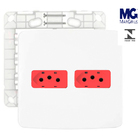 Conjunto Tomada Dupla 20a 250v 4x4 Vermelha Margirius B3