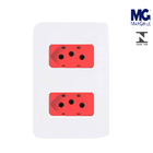 Conjunto Tomada Dupla 20a 4x2 Vermelha Margirius B3