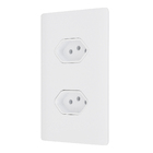 Conjunto Tomada Dupla 2P+T 10A 4X2 Branca Dicompel