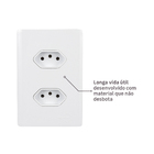 Conjunto Tomada Dupla 2P+T 10A 4X2 Branca Dicompel