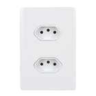 Conjunto Tomada Dupla 2P+T 10A 4X2 Branca Dicompel