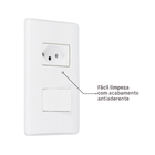 Conjunto Tomada e Interruptor Simples 10A 220V Branco S19 Simon