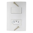 Conjunto Tomada Interruptor Simples 2p + T 10a Resistente Kit