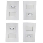 Conjunto Tomada Interruptor Simples 2p + T 10a Resistente Kit
