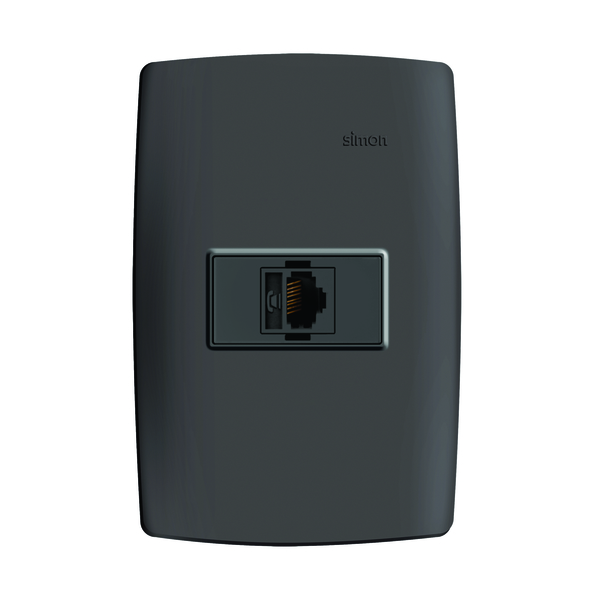 Conjunto Tomada RJ 11 4 Fios Grafite Simon 30