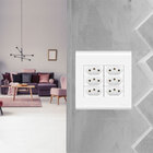 Conjunto Tomada Sextupla 20a Tramontina Linha Liz 3 Pinos De