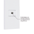 Conjunto Tomada USB 4x2 Simples 2A com Suporte Acrílico Branco Fosco Madrid Lexman
