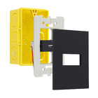 Conjunto Tomada USB 4x2 Simples 2A com Suporte Acrílico Preto Fosco Madrid Lexman