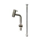 Conjunto Torneira Em Inox Escovado Bica Curta E Engate Inox