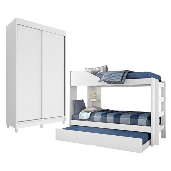 Conjunto Treliche Solteiro Indy E Guarda Roupa Solteiro 2 Por