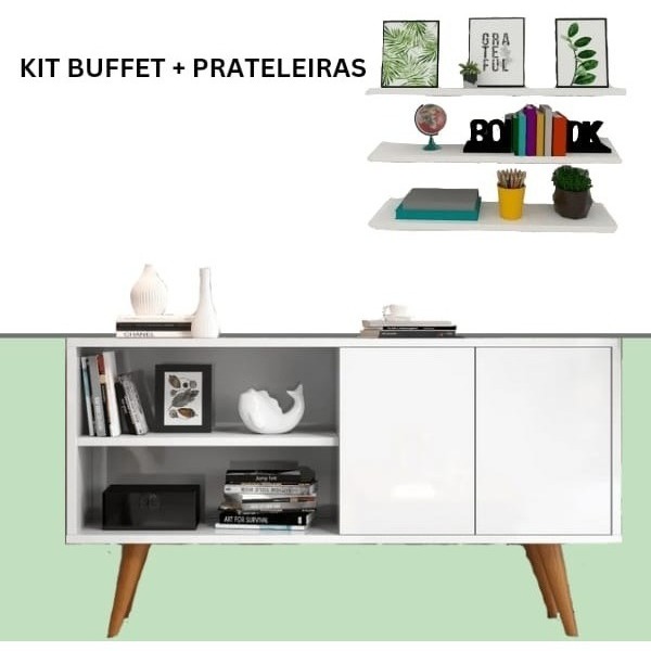 Conjunto Três Nicho Mais Balcão Para Cantinho Do Café Com 4 P