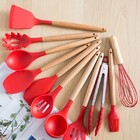 Conjunto Utensílios Cozinha Silicone Set 12 Peças - Vermelho