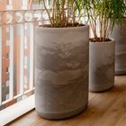 Conjunto Vaso E Prato Em Cimento Queimado Match 45 Japi Cimen