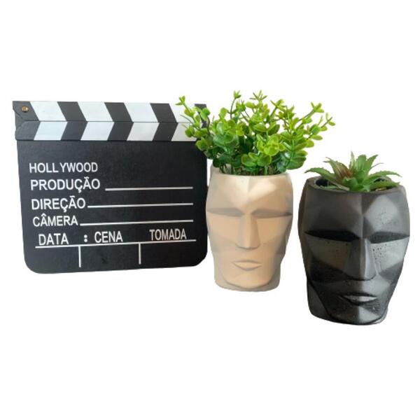 Conjunto Vasos De Cimento E Placa Diretores De Cinema