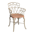 Conjunto Viena Com Mesa Tampo De Madeira E 4 Cadeiras - Marrom