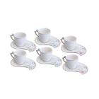 Conjunto Wolff 6 Xícaras Café Porcelana Flower Plate Br 90ml