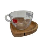 Conjunto Xícara De Vidro E Pires Em Formato De Coração