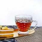 Conjunto Xícara Vidro 6 Peças Detalhes Escamas Peixe 210ml