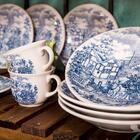 Conjunto Xícaras De Chá 06 Peças Cena Inglesa - Biona Cerâmic