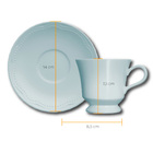 Conjunto Xícaras Para Chá Porcelana 6 Peças 190 Ml Azul Cotta