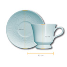 Conjunto Xícaras Para Chá Porcelana 6 Peças 190 Ml Azul Folk