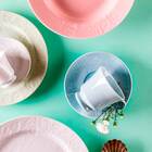 Conjunto Xícaras Para Chá Porcelana 6 Peças 190 Ml Azul Folk