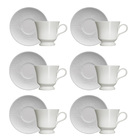 Conjunto Xícaras Para Chá Porcelana 6 Peças 190 Ml Branco Fol