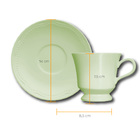 Conjunto Xícaras Para Chá Porcelana 6 Peças 190 Ml Verde Cott
