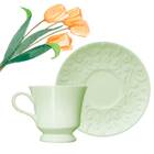 Conjunto Xícaras Para Chá Porcelana 6 Peças 190 Ml Verde Tass