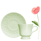 Conjunto Xícaras Para Chá Porcelana 6 Peças 190 Ml Verde Tass