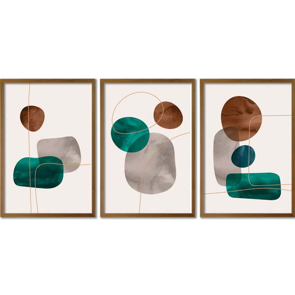 Conjuntoquadros Decorativos Composição Sem Vidro Marrom