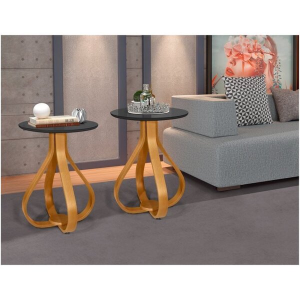 Conjuntos 2 Mesas Laterais Inovare Nature/preto