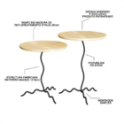 Conjuntos De Mesas Onda Natural Ferro Mesa Lateral Tampo Em P