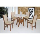 Conjuntos Mesa Redonda Ayla Móveis São Carlos Bronze Off White