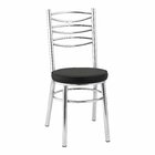 Conjuto 4 Cadeiras Para Sala De Jantar De Aço Cromado/preto