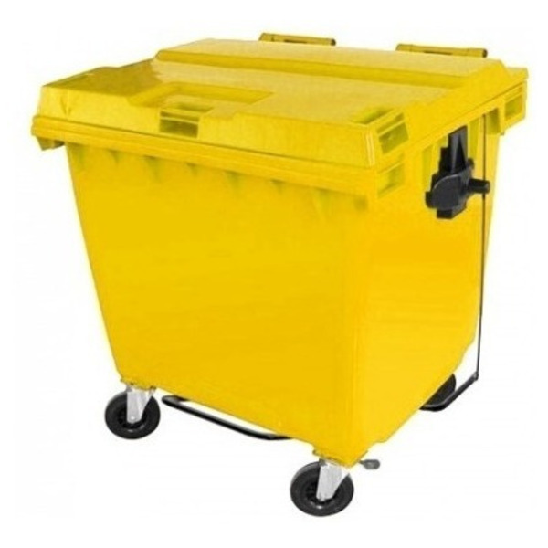 Contêiner Contentor Lixeira Plástico 1000 Litros C/ Pedal Azul