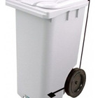Contêiner Lixeira Plástico Injetado Com Rodas E Pedal 240 L