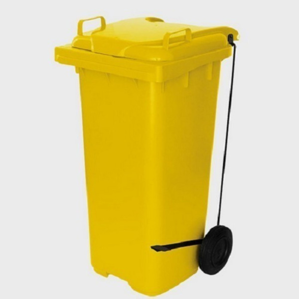 Contentor Plástico 120l Com Pedal Lateral (c120p) Laranja