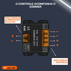 Controle Remoto Dimmer Sem Fio Touch Para Fitas De Led 24v