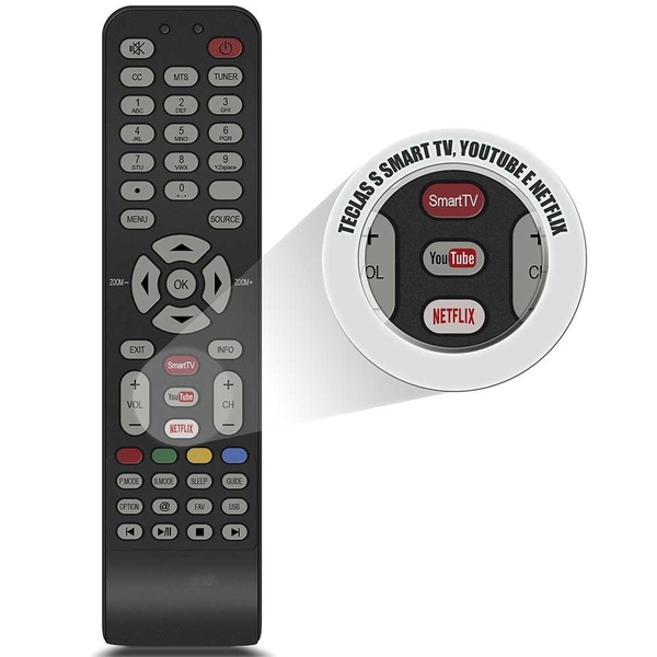 Controle Remoto Para Tv Semp L48s4700fs L55s4700fs Smart
