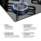 Cooktop 4 Bocas a Gás de Vidro Preto Bivolt BCT04A Britânia