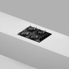 Cooktop 4 Bocas A Gás Continental Mesa De Vidro Preto Com Ace