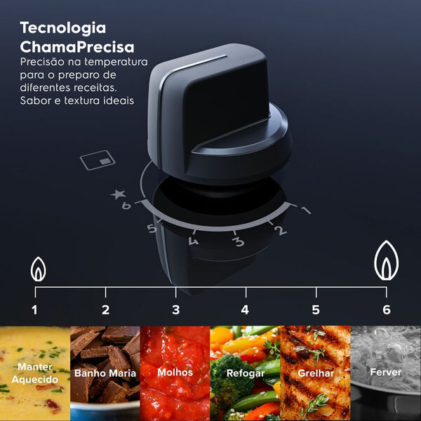 Cooktop 4 Bocas A Gás Electrolux Mesa Vidro Experience Tripla