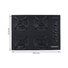 Cooktop 4 Bocas a Gás com Acendimento Superautomático Vidro Preto Bivolt KC4GP Continental