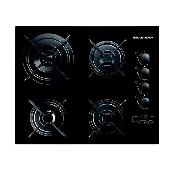Cooktop 4 Bocas Brastemp Com Duplachama E Timer Touch Bdt62ae Bivolt