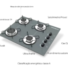 Cooktop 4 Bocas Chamalux Acendimento Automático Glp 612